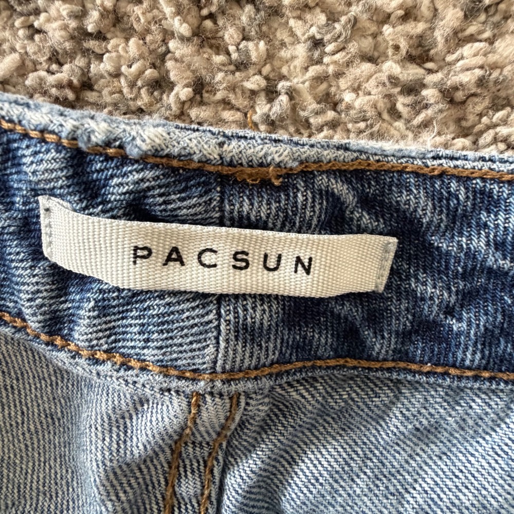 PacSun Mom Jeans Womens 24 Medium Wash High Waisted Tapered Denim Blue - Picture 2 of 4